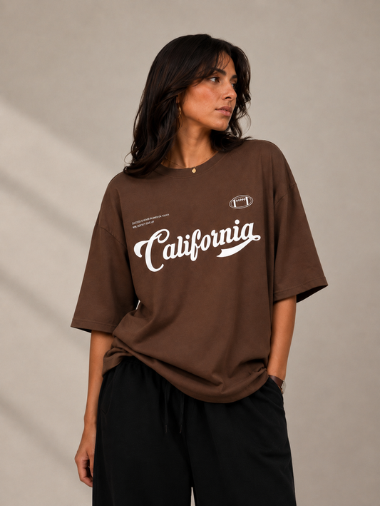 California Oversized Tshirt - Brown