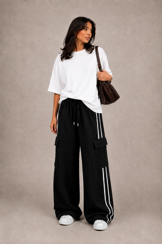 Oversized Comfort Matching Set (Cargo & White)