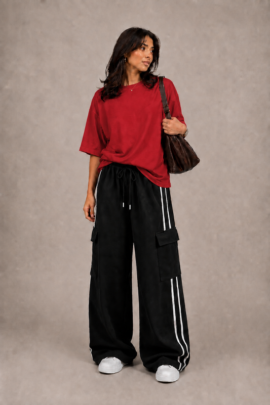 Oversized Comfort Matching Set (Cargo & Red)