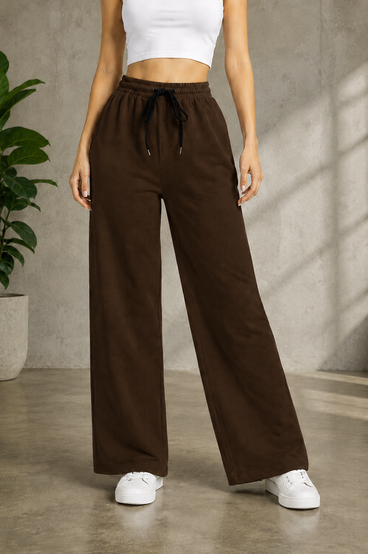Wide Leg Trouser For Summers - Brown