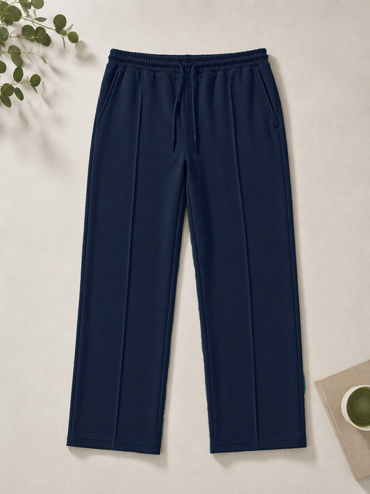 Midnight Blue Straight Fit Summer Trouser