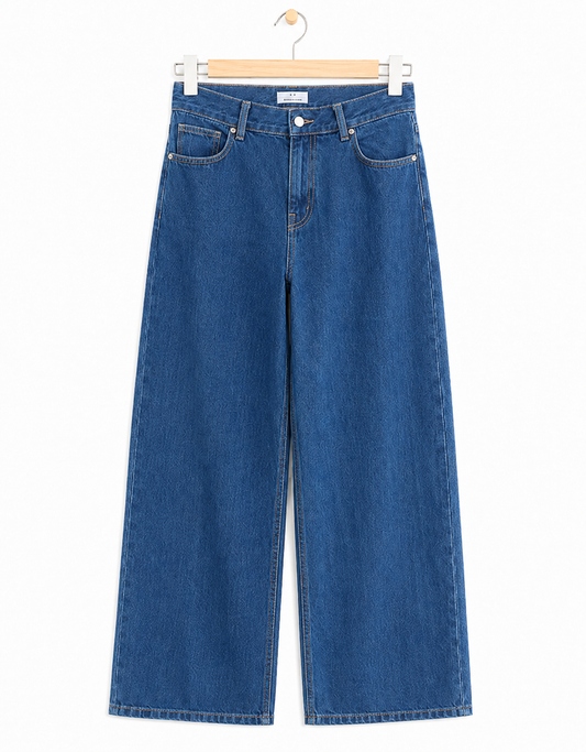 Wide Leg Jeans - Dark Blue