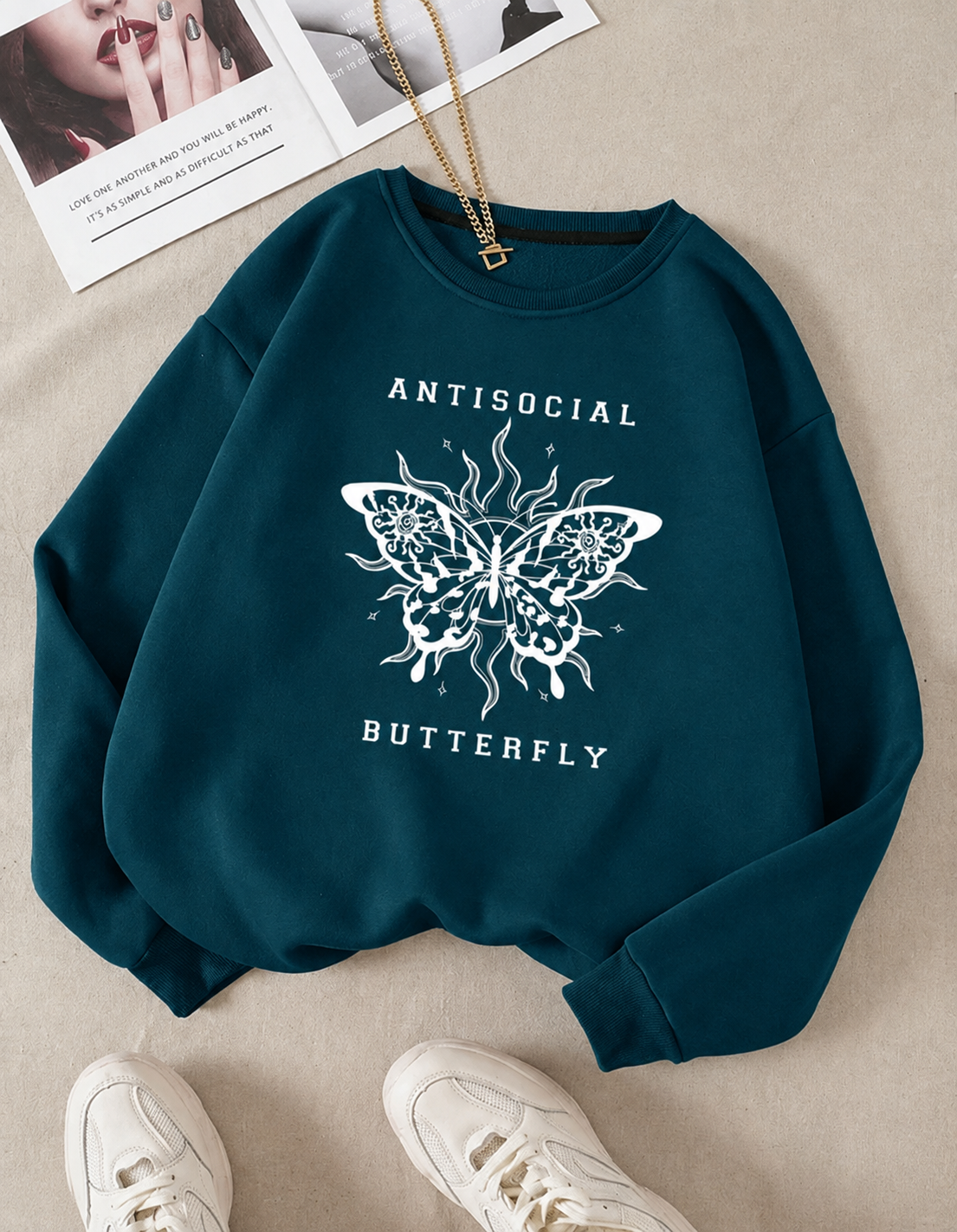 Antisocial Sweatshirt - Petroleum Blue