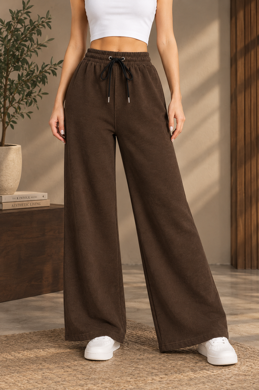 Wide Leg Trouser For Summers - Brown