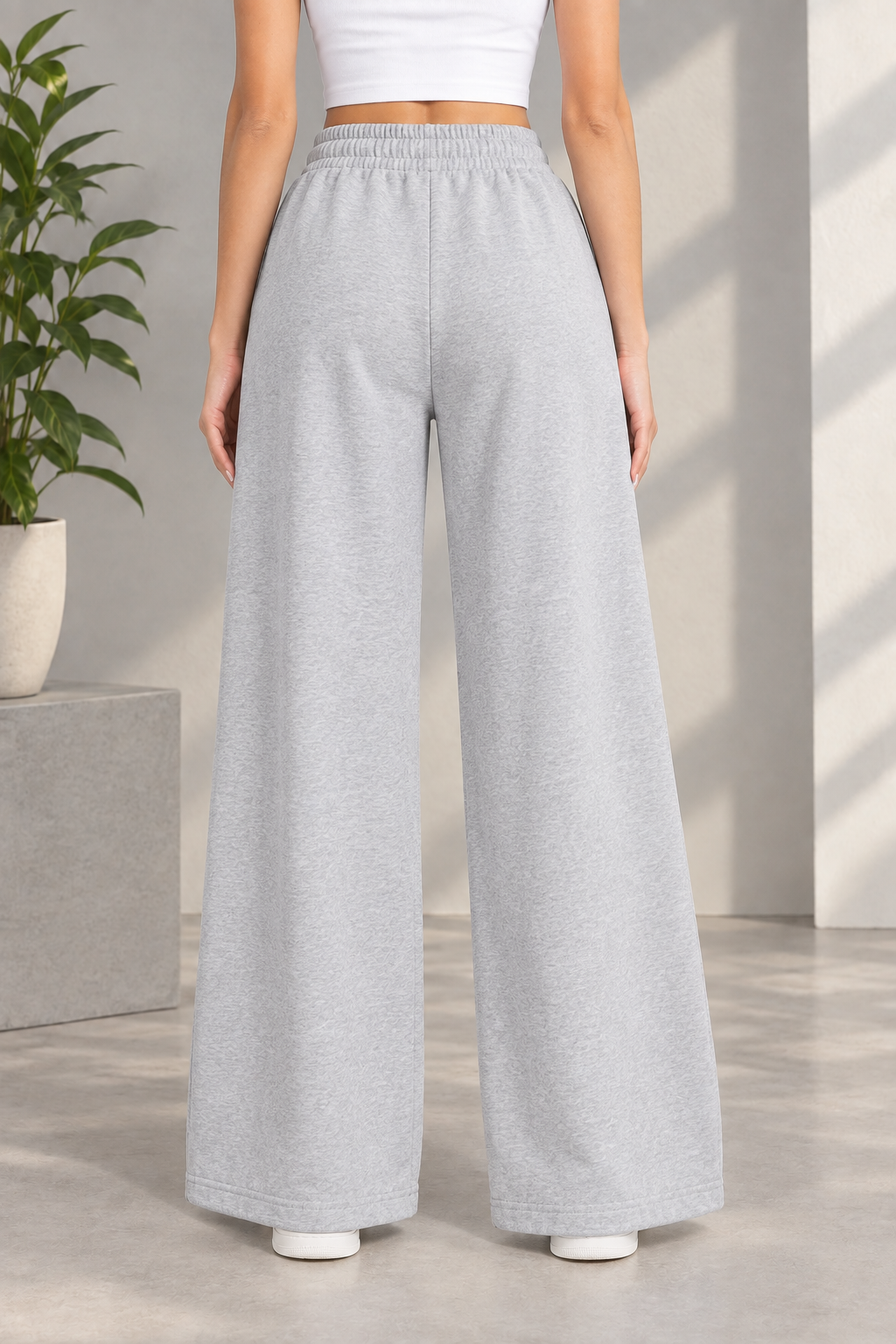 Wide Leg Trouser For Summers - Heather Grey