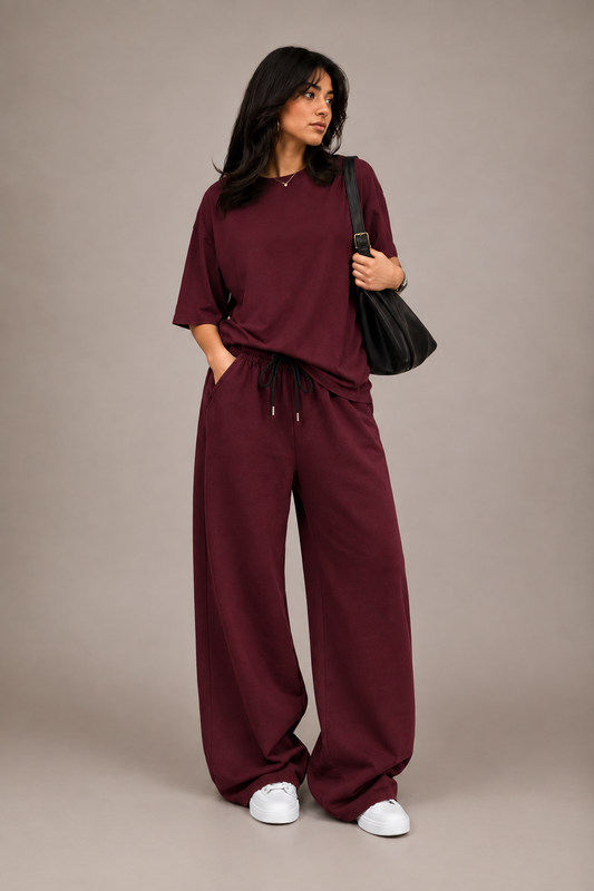 Oversized Comfort Matching Set (Maroon & Maroon)