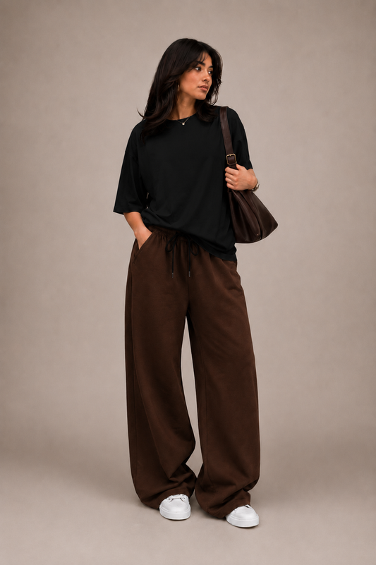 Oversized Comfort Matching Set (Brown & Black)