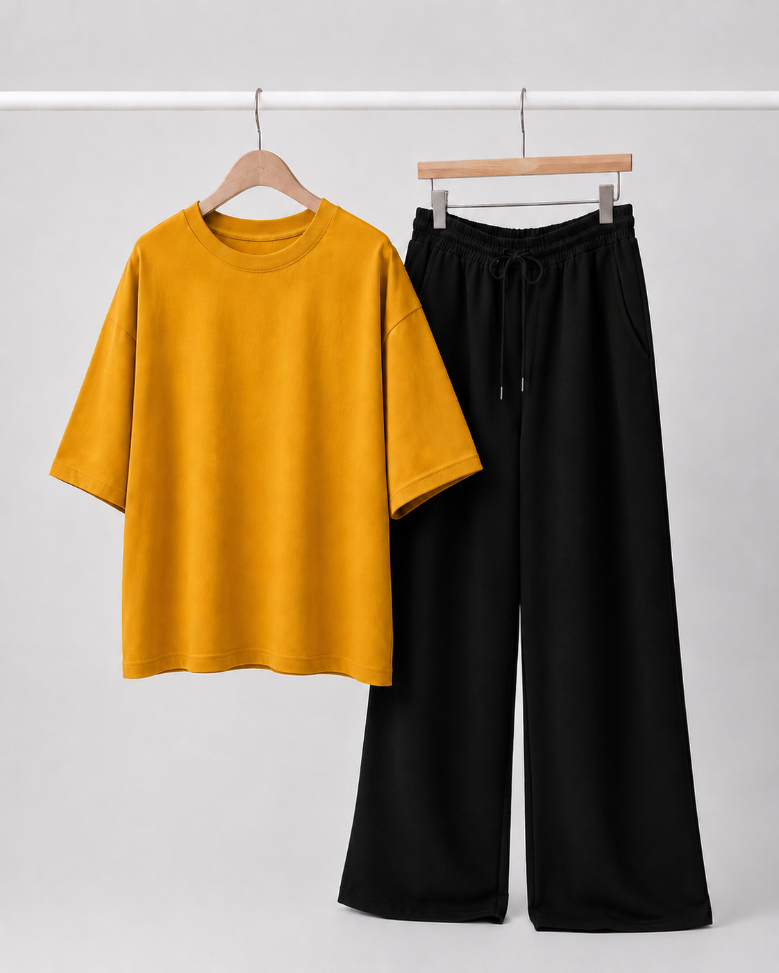 Oversized Comfort Matching Set (Black & Mustard)