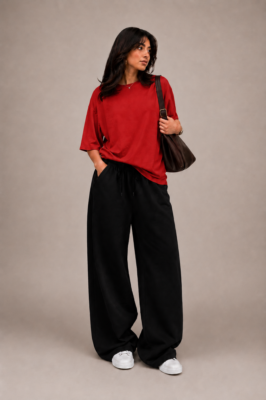Oversized Comfort Matching Set (Black & Red)