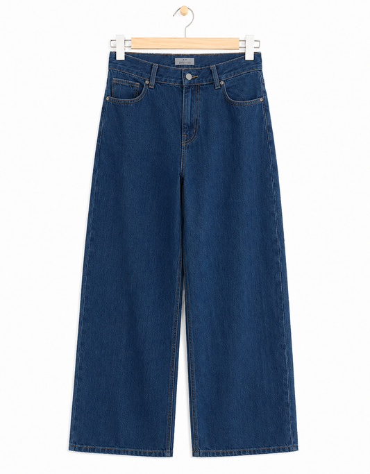 Wide Leg Jeans - Dark Blue