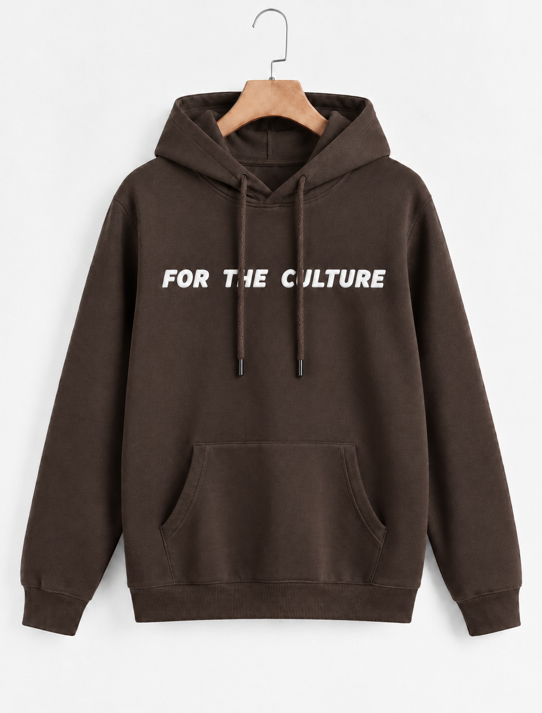 For The Culture White Puffed Hoodie - Brown