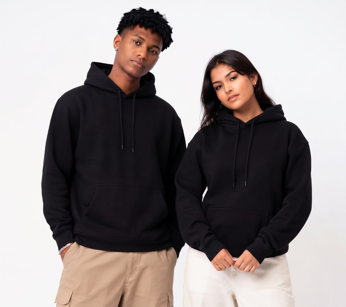 Plain Basic Hoodie - Black