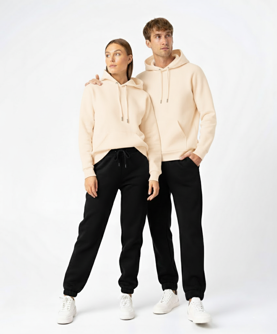 Solid Cream Black Tracksuit