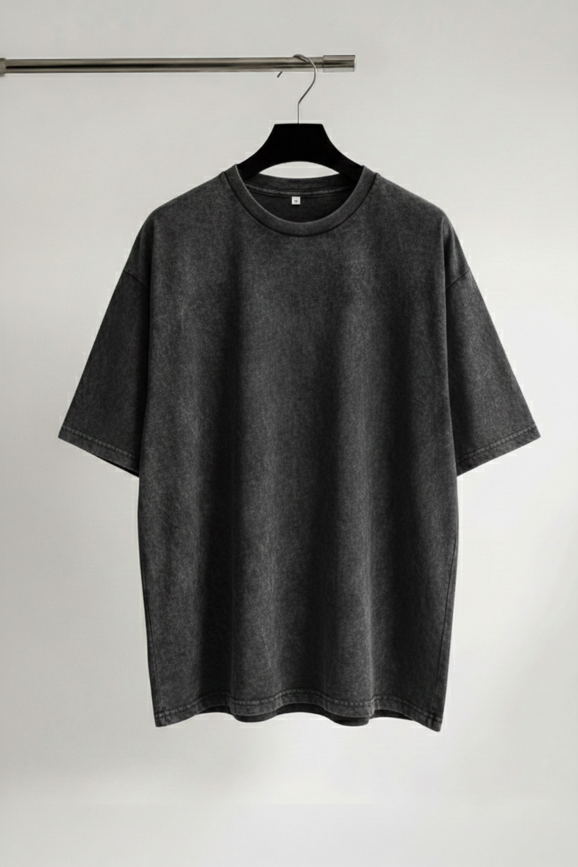 Acid Wash Oversized T-shirt - Grey