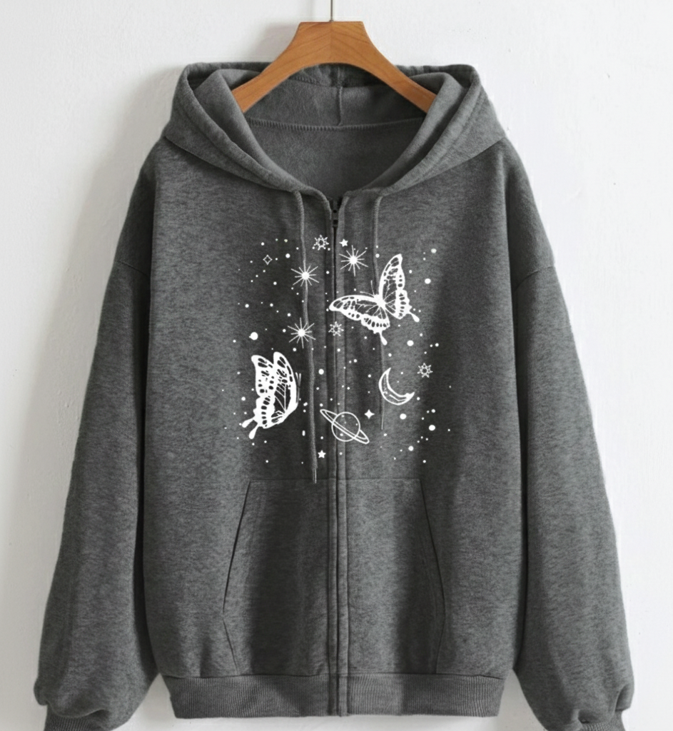 Butterfly Galaxy Zipper Hoodie