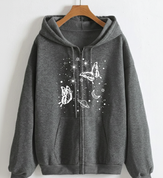 Butterfly Galaxy Zipper Hoodie