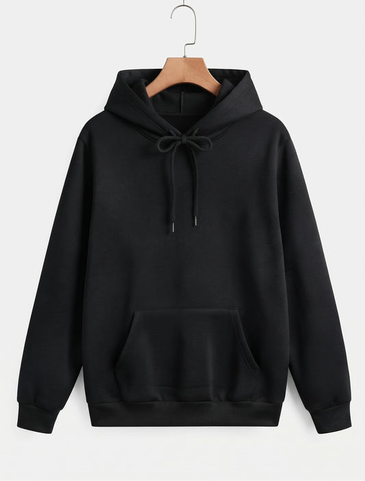 Plain Basic Hoodie - Black
