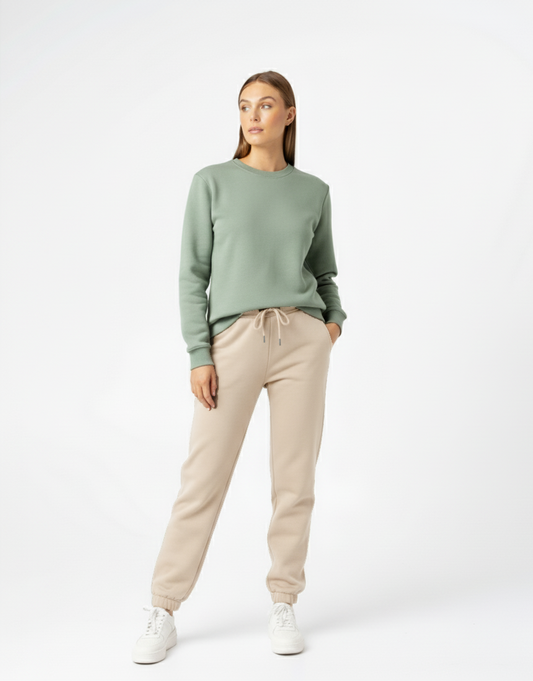 Solid Mint Green Beige Tracksuit