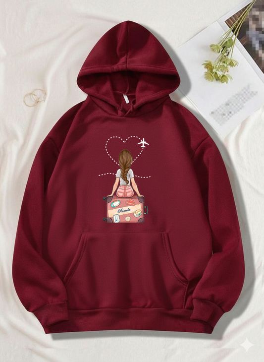Travel Maroon Hoodie