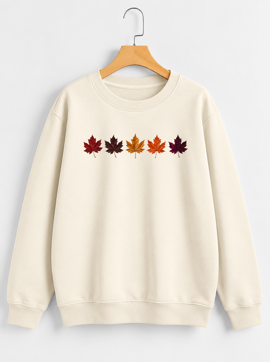 Maple Leaves Sweatshirt - Cream