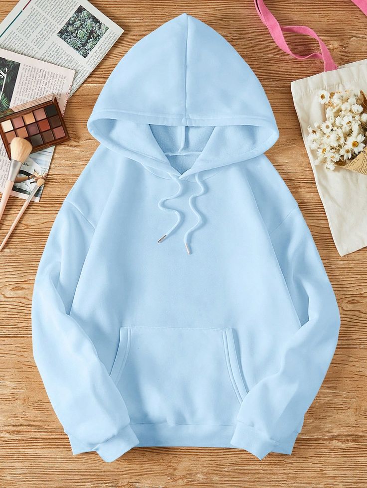 Plain Basic Hoodie - Sky Blue
