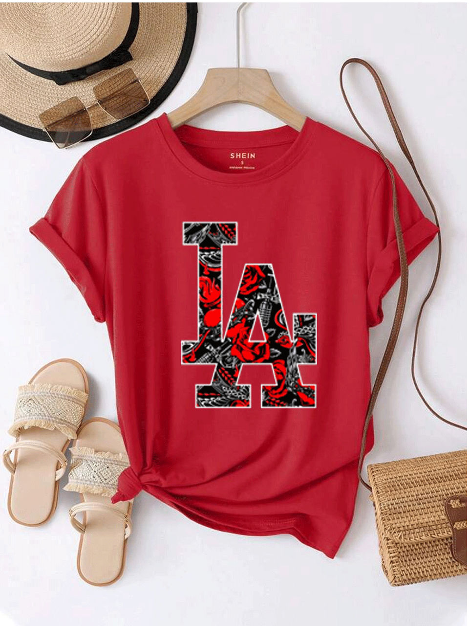 LA Printed Tshirt - Red