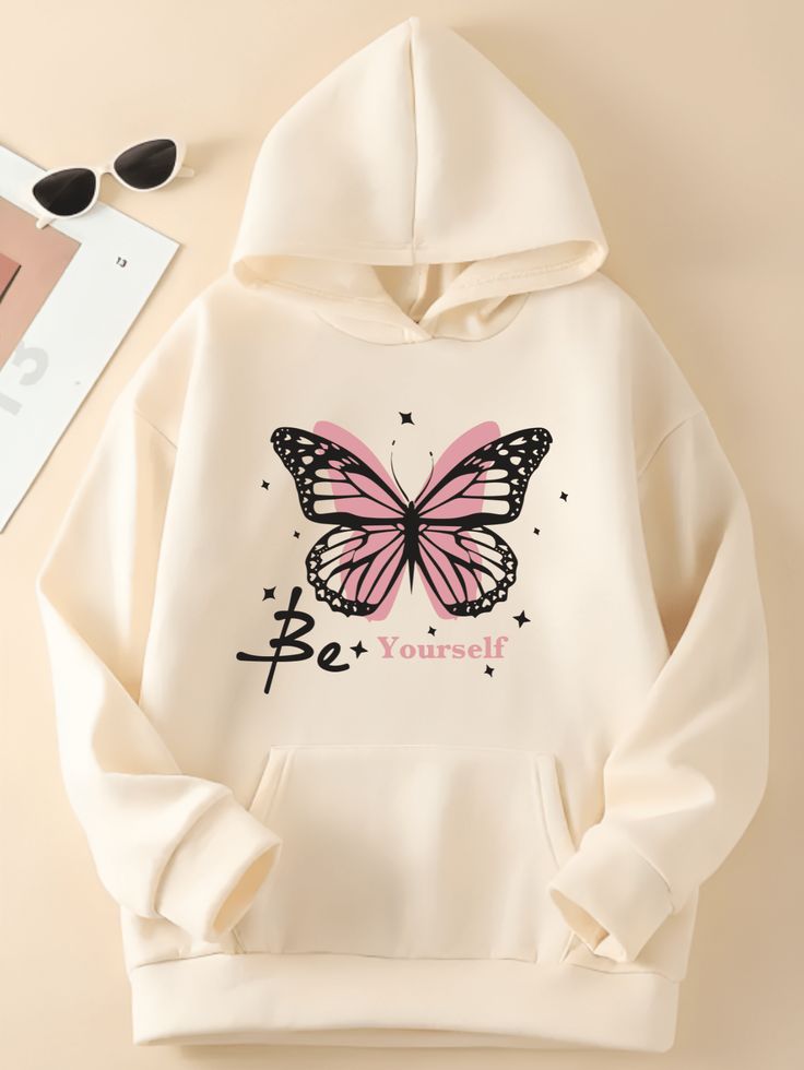 Beautiful Butterfly Hoodie - Cream