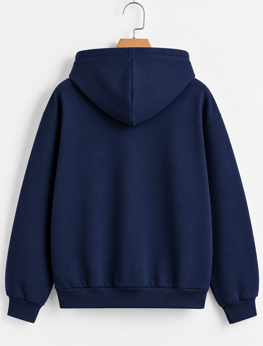 Never Stop White Puffed Hoodie - Navy
