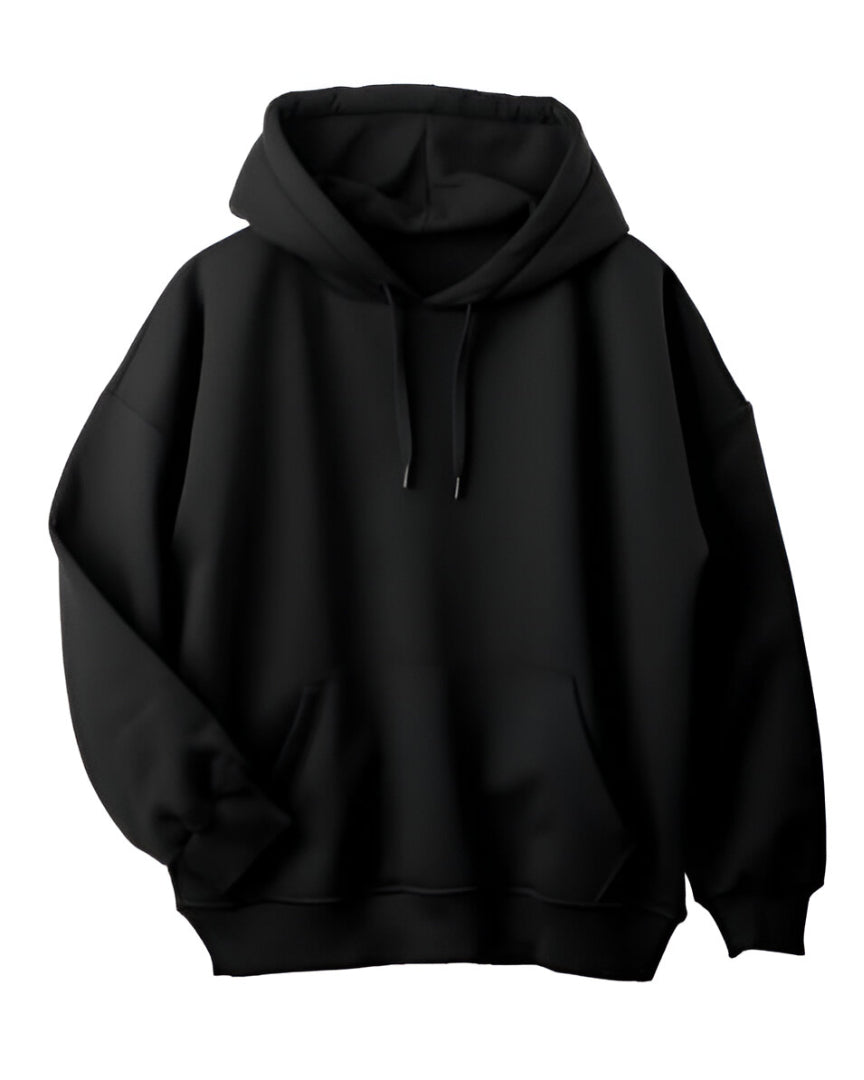 Plain Basic Hoodie - Black