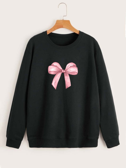 Single Bow Sweatshirt - black