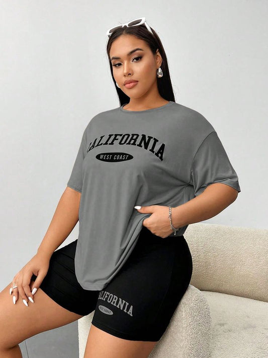 California West Coast Oversized Tshirt - Steel Grey