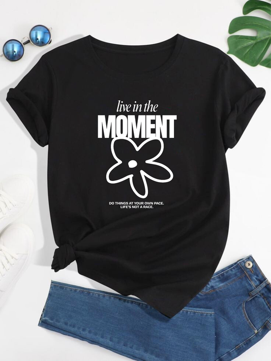 Live In the Moment Black Tshirt