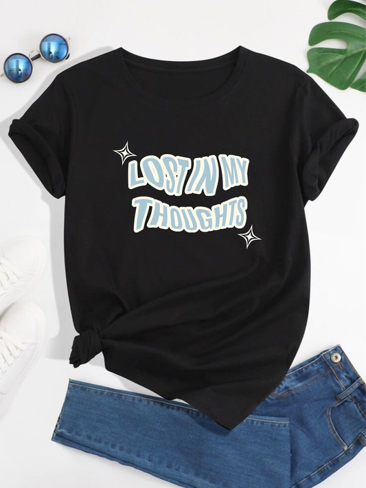 Lost In My Thoughts Black Tshirt