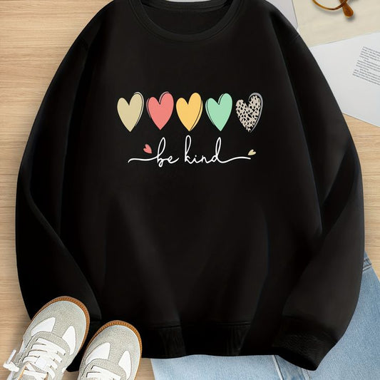 Be Kind Hearts Sweatshirt - Black