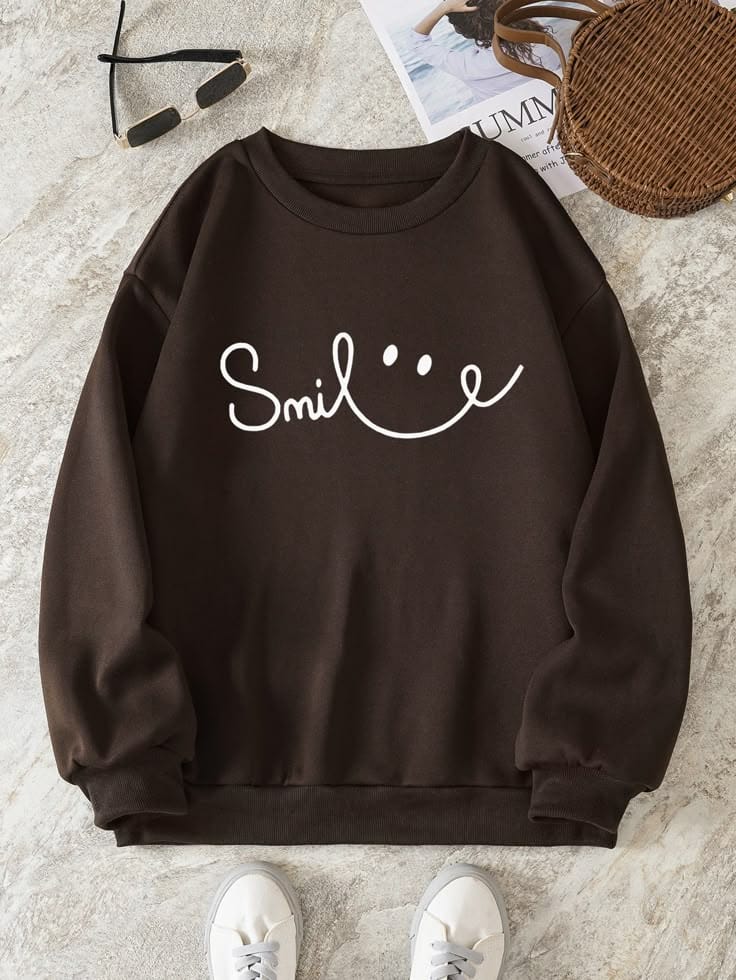 Smile Sweatshirt - Brown