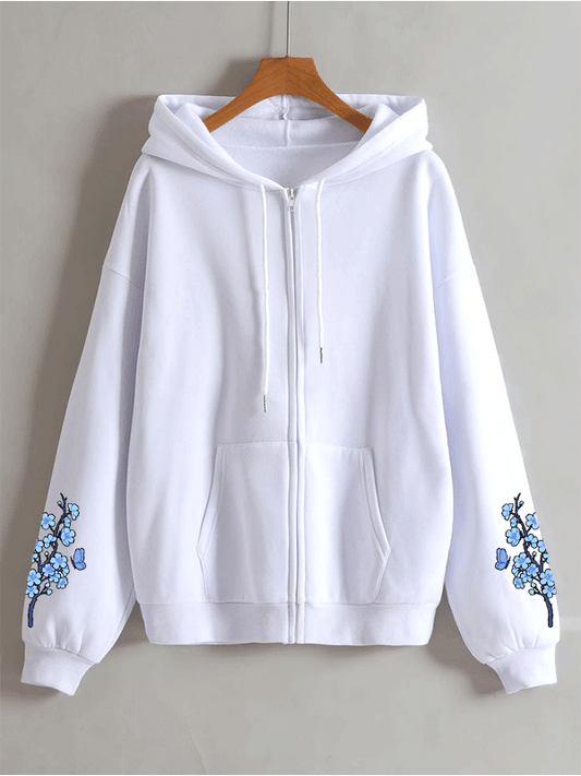 Sakura Hoodie Jacket - White