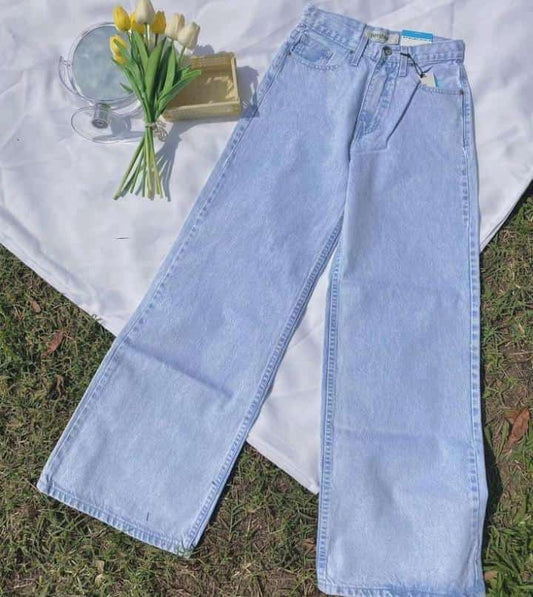 Wide Leg Jeans - Ice Blue