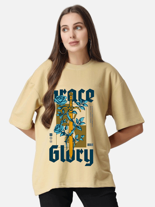 Grace and Glory Oversized Tshirt - Beige
