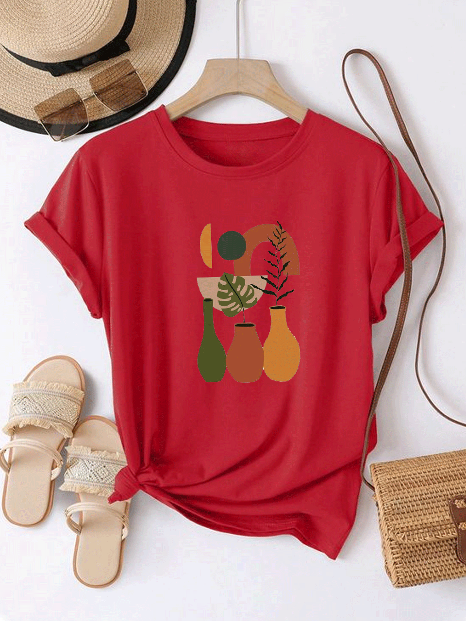 Vase Art Tshirt - Red