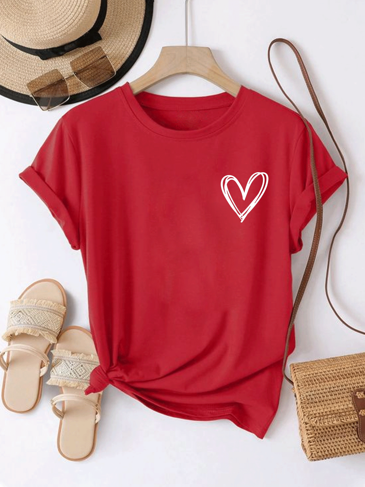 Heart Pocket Red Tshirt