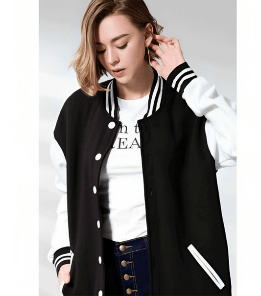 Black and White Baseball Jacket