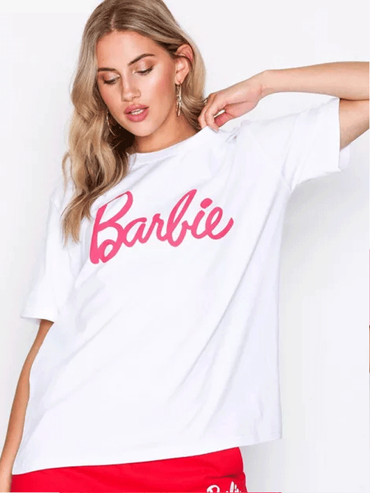 White Oversized Barbie Tshirt