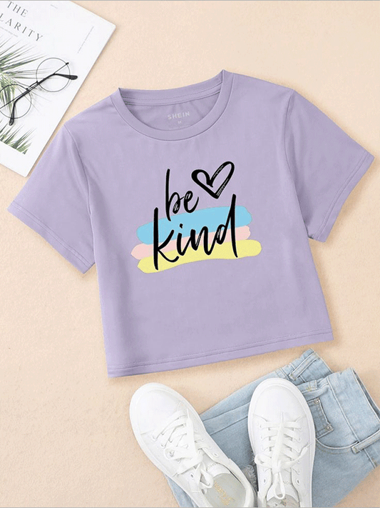 Lilac Be Kind Crop Tshirt