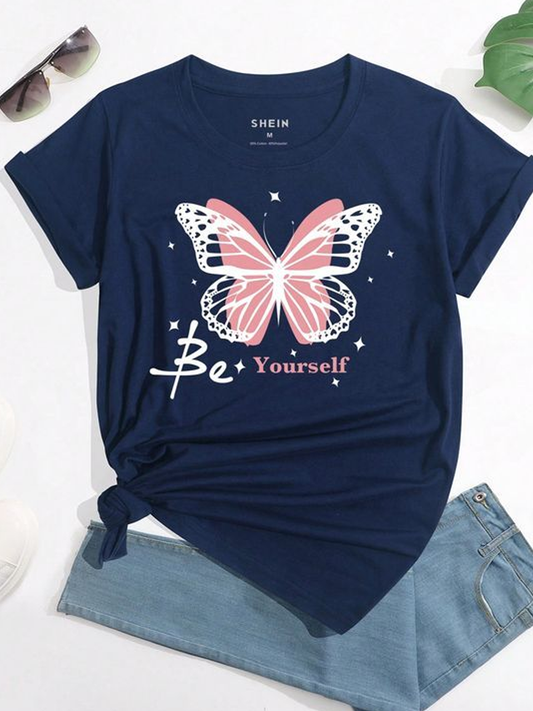 Be Yourselft Tshirt - Navy Blue