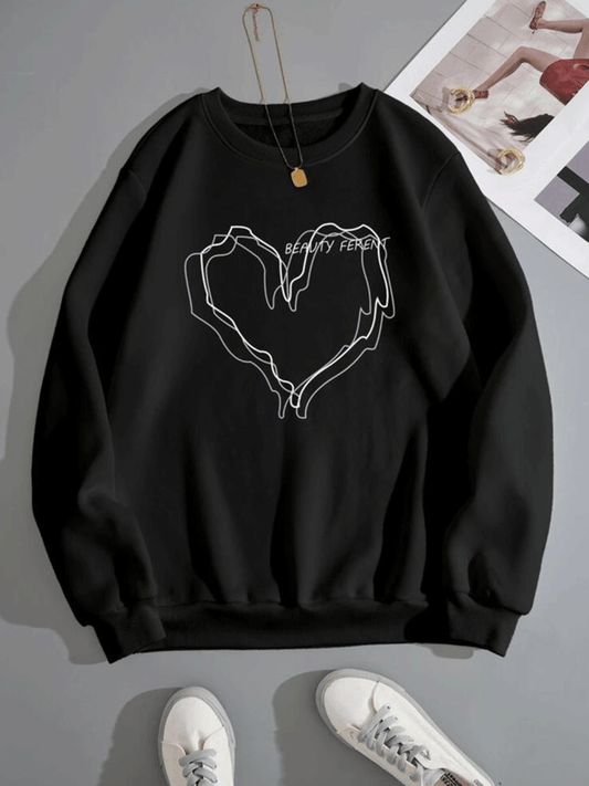 Blurry Heart Sweatshirt - Black