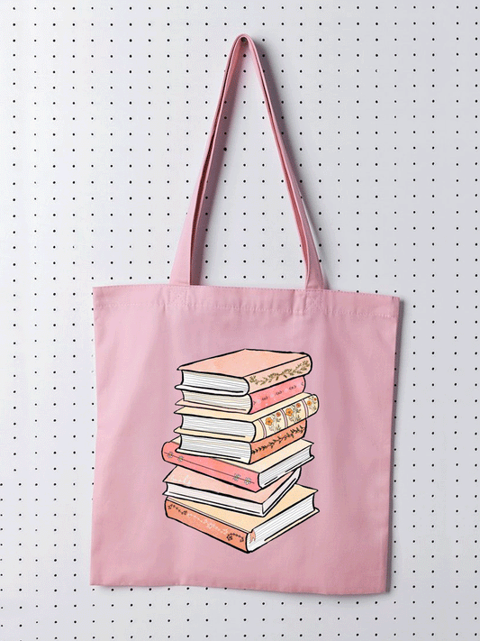 Books Tote Bag - Pink