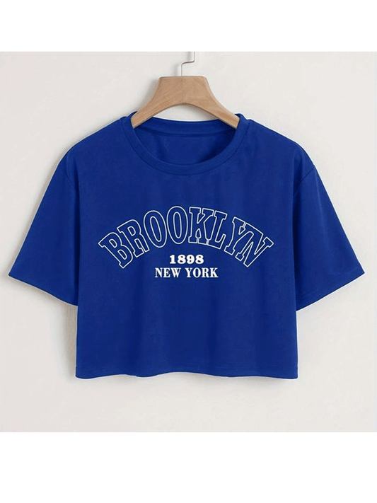 Brooklyn Crop Tshirt - Royal