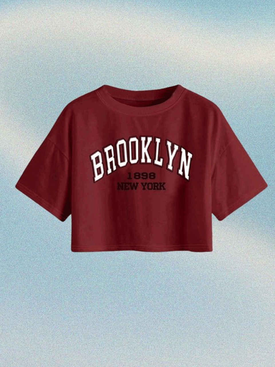 Brooklyn Crop Tshirt - Maroon