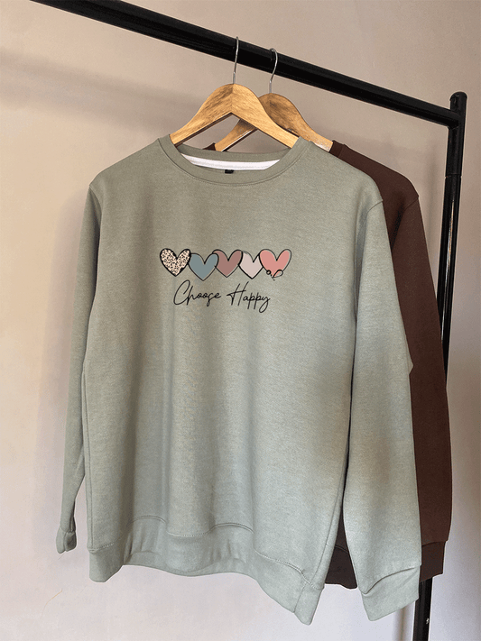 Choose Happy Sweatshirt - Sage Green