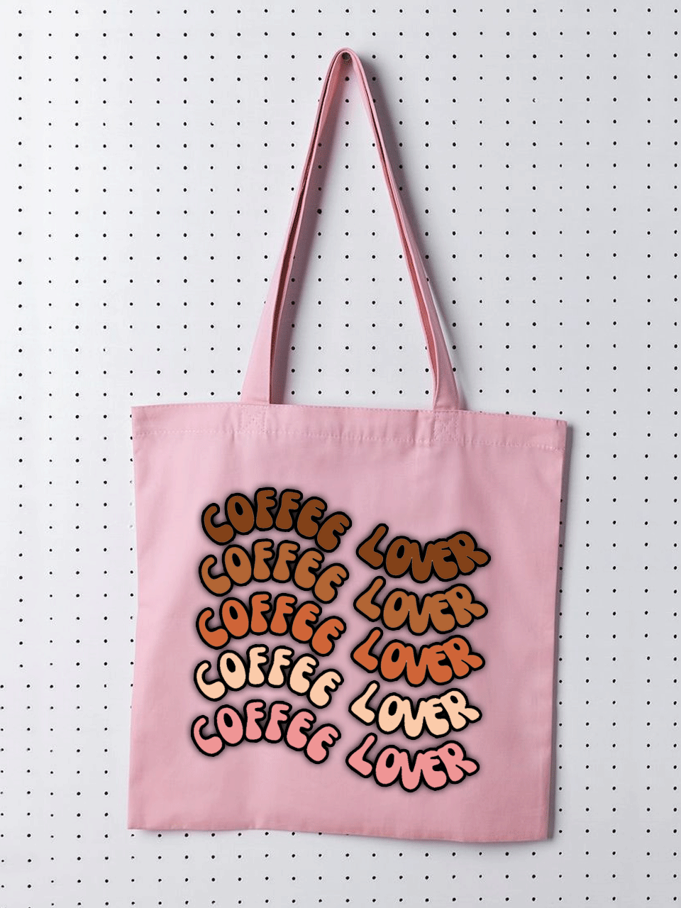 Coffee Lover Heart Tote Bag - Pink